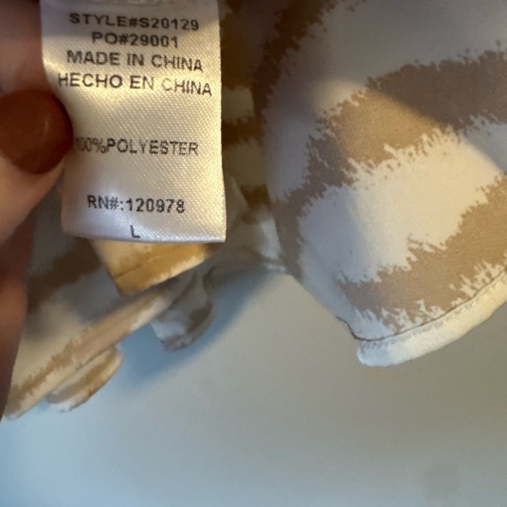 Entro Tiered Ruffled Cream and Tan Patterned Skort - Picture 6 of 6